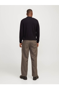 JJEEMIL KNIT POLO HALF ZIP LS NOOS black