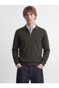 JJEEMIL KNIT POLO HALF ZIP LS NOOS rosin