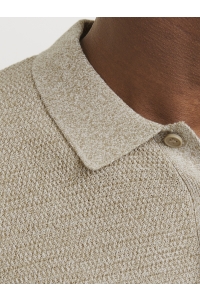 JJEGEORGE KNIT POLO SS SN coriander/w. cloud dancer