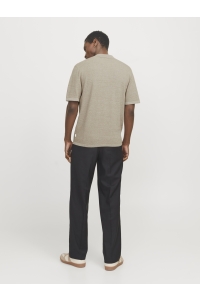 JJEGEORGE KNIT POLO SS SN coriander/w. cloud dancer