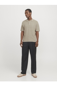 JJEGEORGE KNIT POLO SS SN coriander/w. cloud dancer
