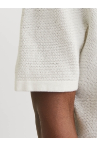 JJEGEORGE KNIT POLO SS SN cloud dancer