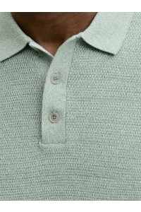 JJEGEORGE KNIT POLO SS SN granite green/w. cloud dancer
