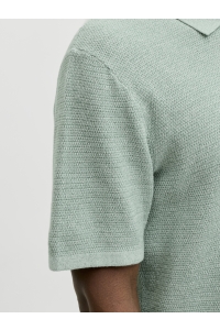 JJEGEORGE KNIT POLO SS SN granite green/w. cloud dancer