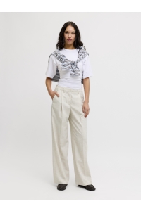 Jack and Jones JXELLIS STRUCTURED WIDE HW PANT TLR: feather gray/white melange