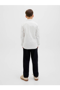 jack en jones boys JJEBREEZE LINEN BLEND SHIRT LS SN J: white