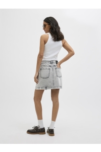 JACK&JONES ORIGINALS JXSANDY SHORT MW PKT DENIM SKIRT DN: light grey denim