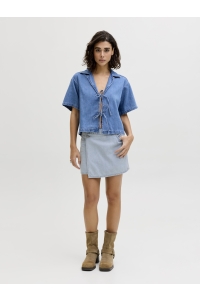 Jack and Jones JXGRETA HW DENIM SKORT DNM SN light blue denim/r738
