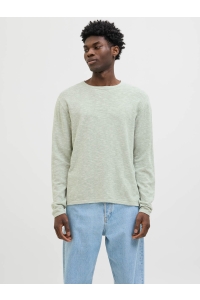 JJESUMMER KNIT CREW NECK SN iceberg green/w. white