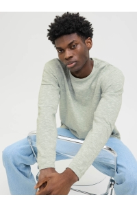 JJESUMMER KNIT CREW NECK SN iceberg green/w. white