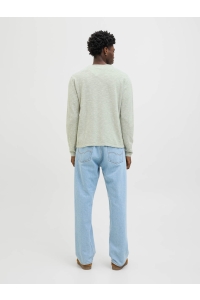 JJESUMMER KNIT CREW NECK SN iceberg green/w. white