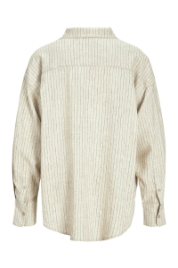 JACK&JONES ORIGINALS JXJAMIE BREEZE SUMMER LS SHIRT WVN : feather gray/pinstripe