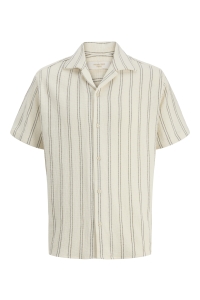 Jack and Jones JORCOBA STRIPE RESORT SHIRT SS SN antique white/stripes