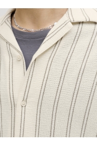 Jack and Jones JORCOBA STRIPE RESORT SHIRT SS SN antique white/stripes