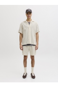 Jack and Jones JORCOBA STRIPE RESORT SHIRT SS SN antique white/stripes