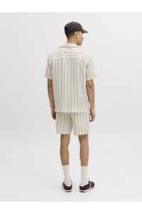 Jack and Jones JORCOBA STRIPE RESORT SHIRT SS SN antique white/stripes