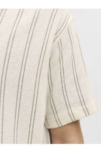 Jack and Jones JORCOBA STRIPE RESORT SHIRT SS SN antique white/stripes