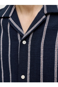 Jack and Jones JORCOBA STRIPE RESORT SHIRT SS SN sky captain/stripes
