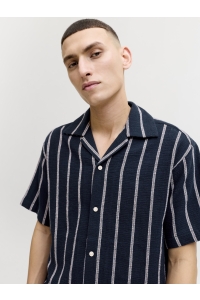 Jack and Jones JORCOBA STRIPE RESORT SHIRT SS SN sky captain/stripes