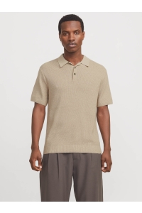 JACK%JONES PREMIUM JPRCCCOOPER KNIT POLO SS SN greige