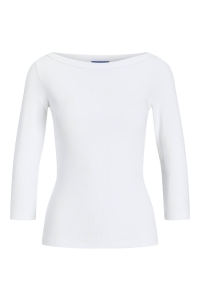 JACK&JONES ORIGINALS JXFIFI STR 3/4 BOATNECK TOP JRS NOO: bright white