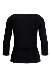 JACK&JONES ORIGINALS JXFIFI STR 3/4 BOATNECK TOP JRS NOO: black