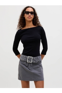 JACK&JONES ORIGINALS JXFIFI STR 3/4 BOATNECK TOP JRS NOO: black