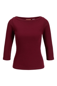 JACK&JONES ORIGINALS JXFIFI STR 3/4 BOATNECK TOP JRS NOO: cabernet
