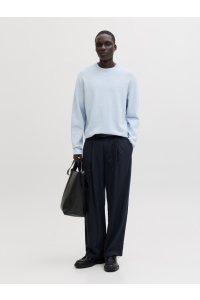 JACK%JONES PREMIUM JPRBLAMILANO SPRING KNIT CREW NECK : chambray blue/twist