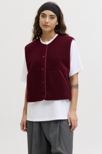 JACK&JONES ORIGINALS JXVERA TEDDY VEST OTW SN cabernet