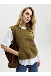 Jack and Jones JXVERA TEDDY VEST OTW SN nutria