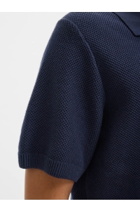 JACK%JONES PREMIUM JPRCCEASTON KNIT SPLIT NECK SS SN night sky