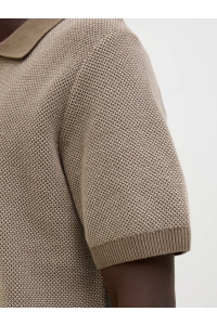 JACK%JONES PREMIUM JPRCCEASTON KNIT SPLIT NECK SS SN rain drum
