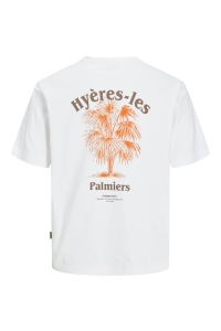 JACK&JONES ORIGINALS JORPAROS EASTER SKETCH TEE SS CREW : bright white/palms