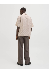 JACK%JONES PREMIUM JPRBLUVINCENT PRINT RESORT S/S SHIR: oatmeal/relaxed fit
