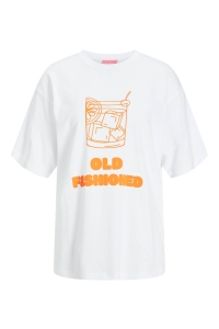 JACK&JONES ORIGINALS JXEBBA LOOSE SS TEE JRS bright white/old fashioned