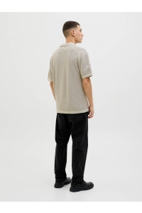 JACK%JONES PREMIUM JPRBLAARTO KNIT POLO SS LN whitecap gray/melange