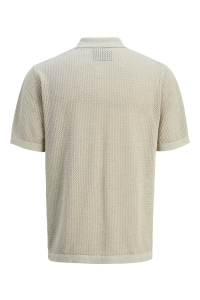 JACK%JONES PREMIUM JPRBLAARTO KNIT POLO SS LN whitecap gray/melange