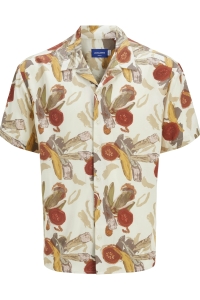 jack en jones boys JORLUKE VARENNA AOP SHIRT SS JNR antique white