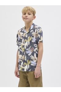 jack en jones boys JORLUKE VARENNA AOP SHIRT SS JNR iron gate