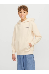 jack en jones boys JORISLINGTON BACK SWEAT HOOD SN JNR antique white