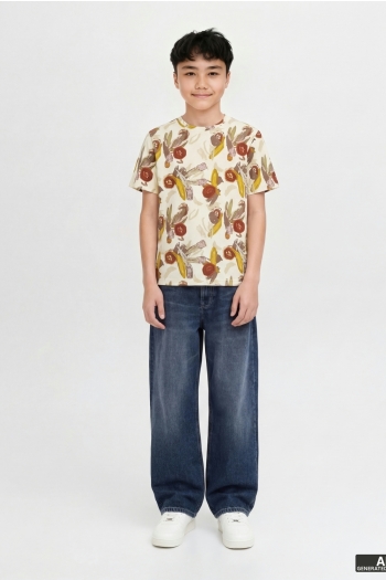 Jack and Jones boys JORVARENNA AOP TEE SS CREW NECK JNR