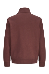 Jack and Jones JPRBLUFRANKIE SWEAT ZIP HIGH NECK bitter chocolate