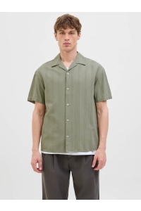 JACK%JONES PREMIUM JPRCCMONTANA DOBBY RESORT S/S SHIRT: dried sage