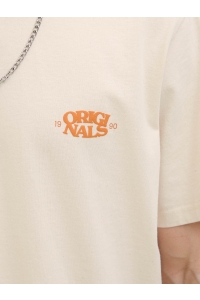 JACK&JONES ORIGINALS JORTAVIRA TYPE BACK TEESS CREW NECK: ecru