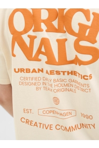 JACK&JONES ORIGINALS JORTAVIRA TYPE BACK TEESS CREW NECK: ecru