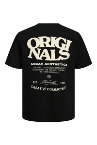 JACK&JONES ORIGINALS JORTAVIRA TYPE BACK TEESS CREW NECK: black