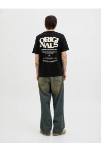 JACK&JONES ORIGINALS JORTAVIRA TYPE BACK TEESS CREW NECK: black