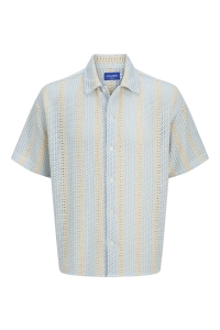 JACK&JONES ORIGINALS JORBELLAGIO CROCHET SHIRT SS SN skyway