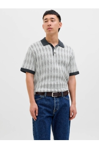 JACK%JONES PREMIUM JPRBLUJUDE KNIT JAQUARD POLO SS blue nights